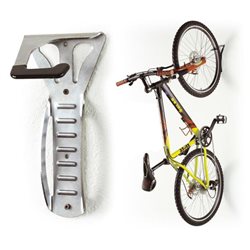PORTABICI A MURO ZINC. C/BLOCC.RUOTA